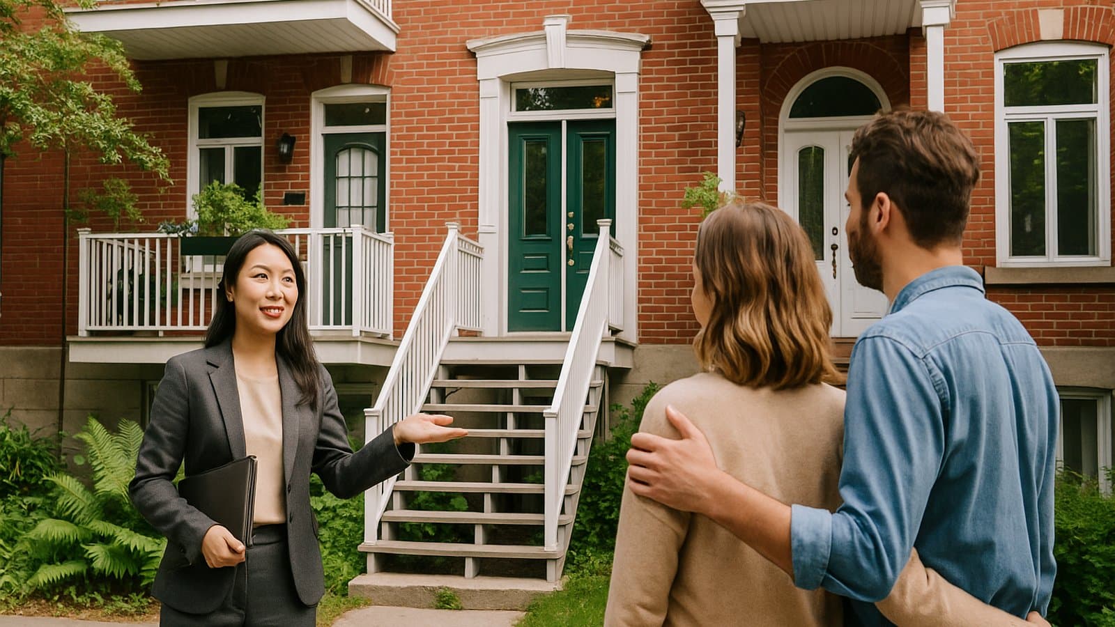 Bright Toronto street view beyond a calm desk with a building sketch and calculator, symbolizing multifamily investing